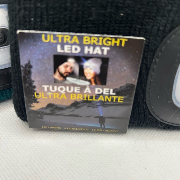2 Ultra Bright LED Unisex Hats - Green and Black. NWT - Picture 4 of 5
